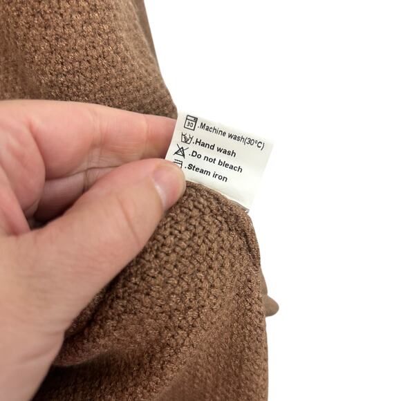 Minimalist‎ Brown Mock Neck Sweater Merokeety Medium Quiet Luxury - Picture 6 of 7